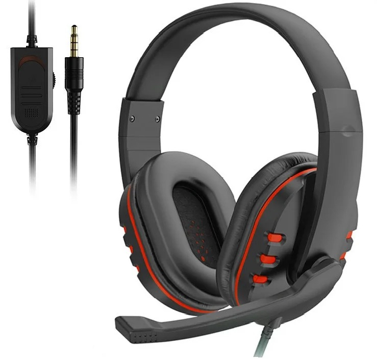 Headset Gaming Wired com Microfone, Fones de Ouvido, 3,5mm