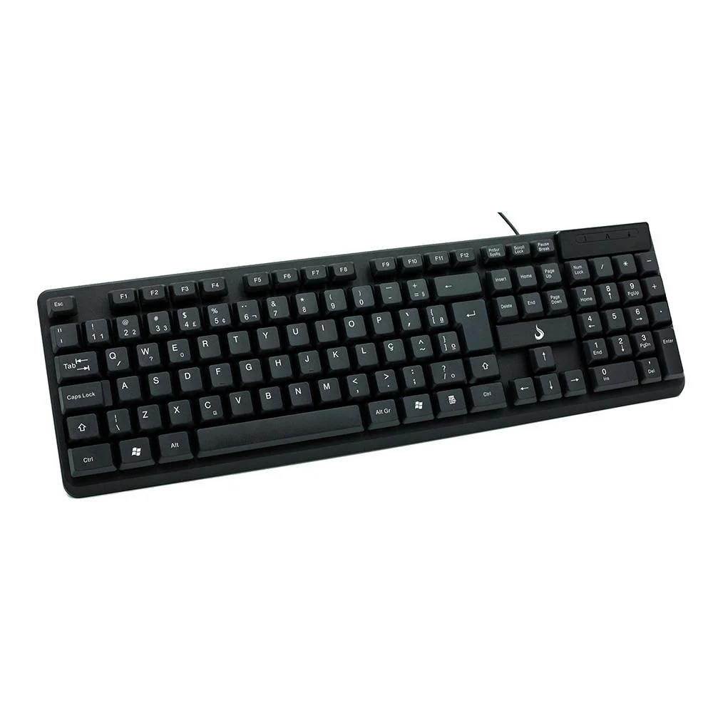 Teclado Rise Mode Office OF 01, USB, ABNT, com Teclado Num&eacute;rico, Preto