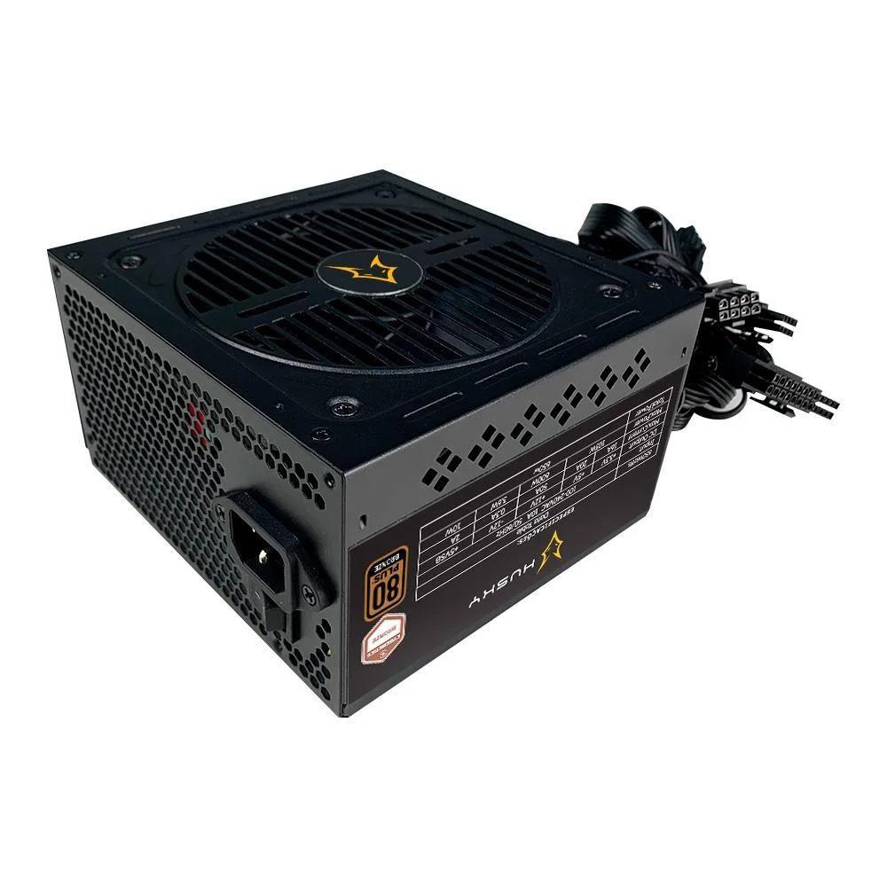 Fonte Husky Sledger 650W, 80 Plus Bronze, Cybenetics Bronze, PFC ativo, Bivolt