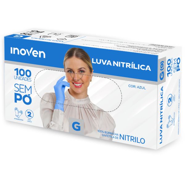 LUVA NITRILICA AZUL G