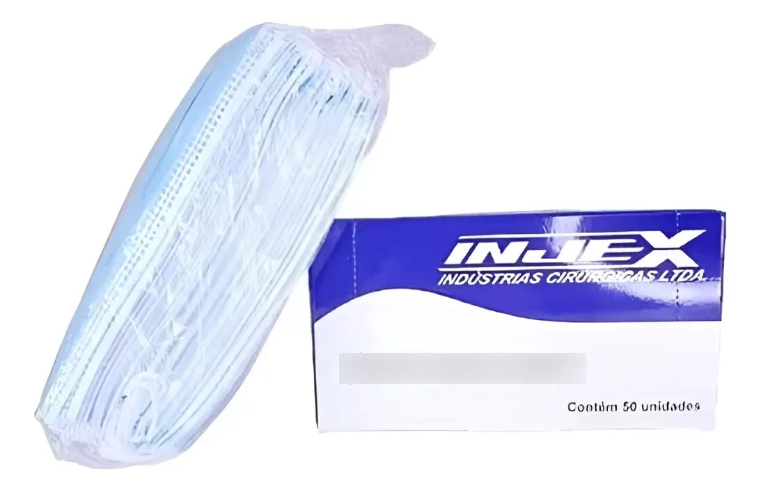 MASCARA DESCARTÁVEL INJEX 50UN BRANCO