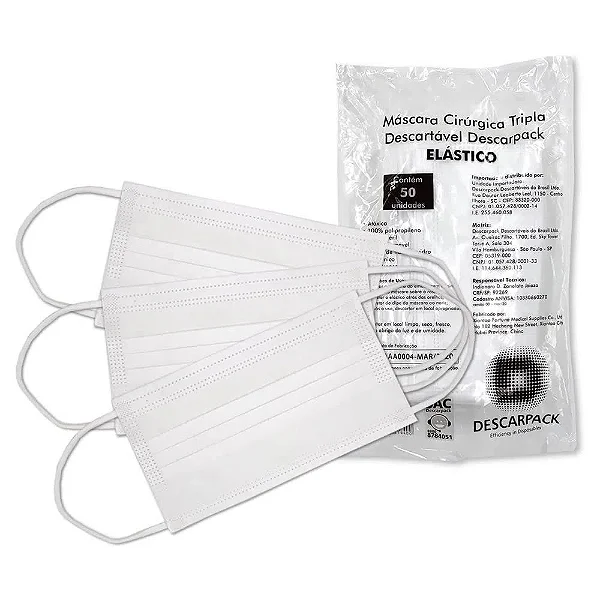 MASCARA TRIPLA COM ELASTICO PCT C\50 - DESCARPACK
