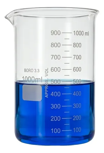 BECKER DE VIDRO FORMA BAIXA 1000 ML
