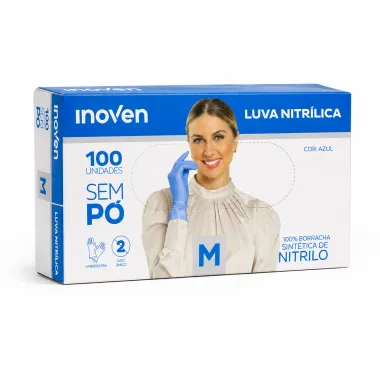 LUVA NITRILICA AZUL M