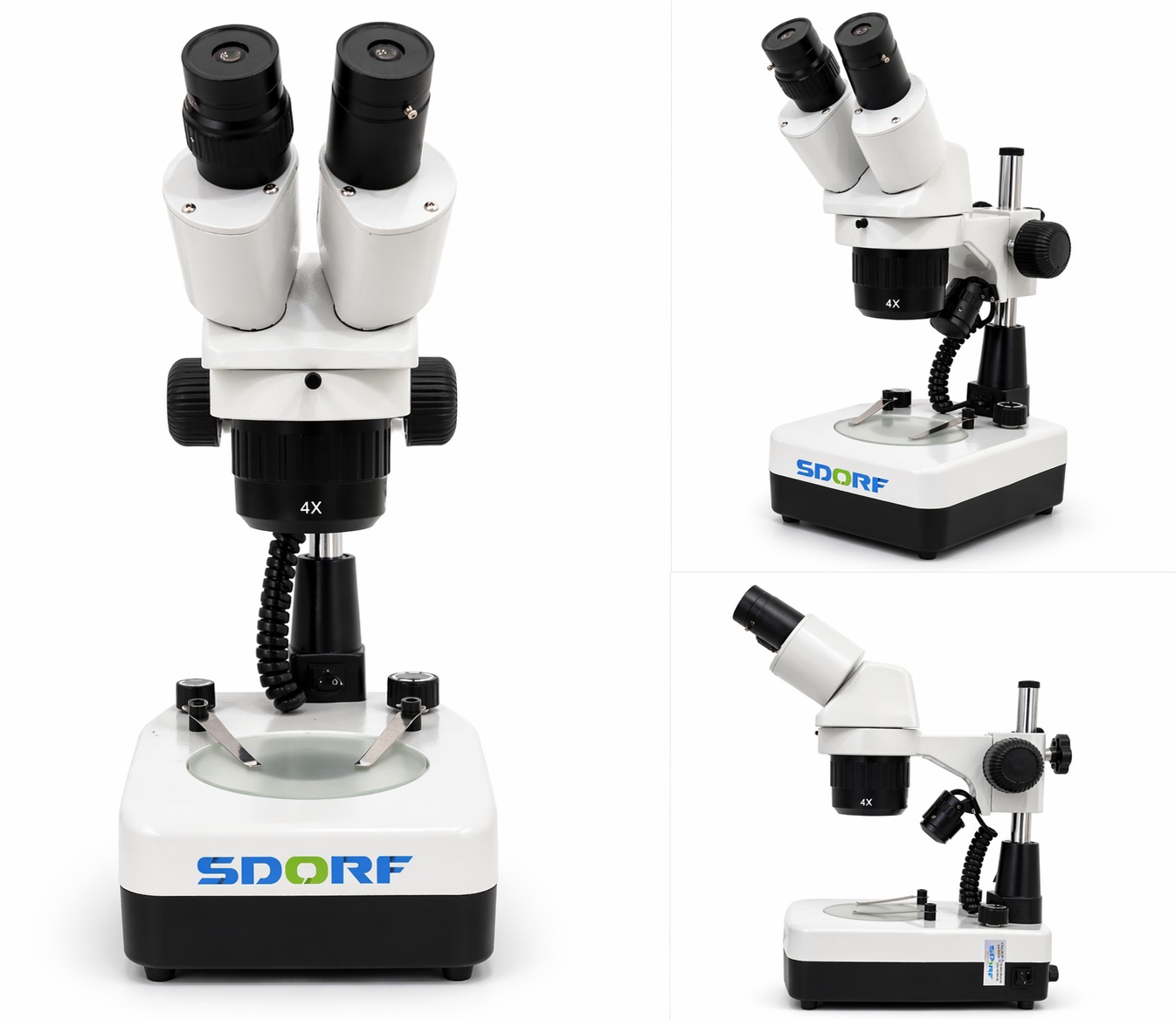 MICROSCÓPIO ESTEREOSCÓPIO BINOCULAR COM AUMENTO 20X, 40X E 80X COM ILUMINAÇÃO DE 1W