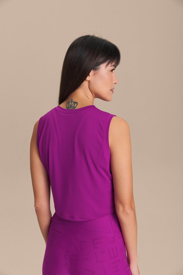Regata Cropped LIVE Comfort Cor:Roxo;Tamanho:M 2