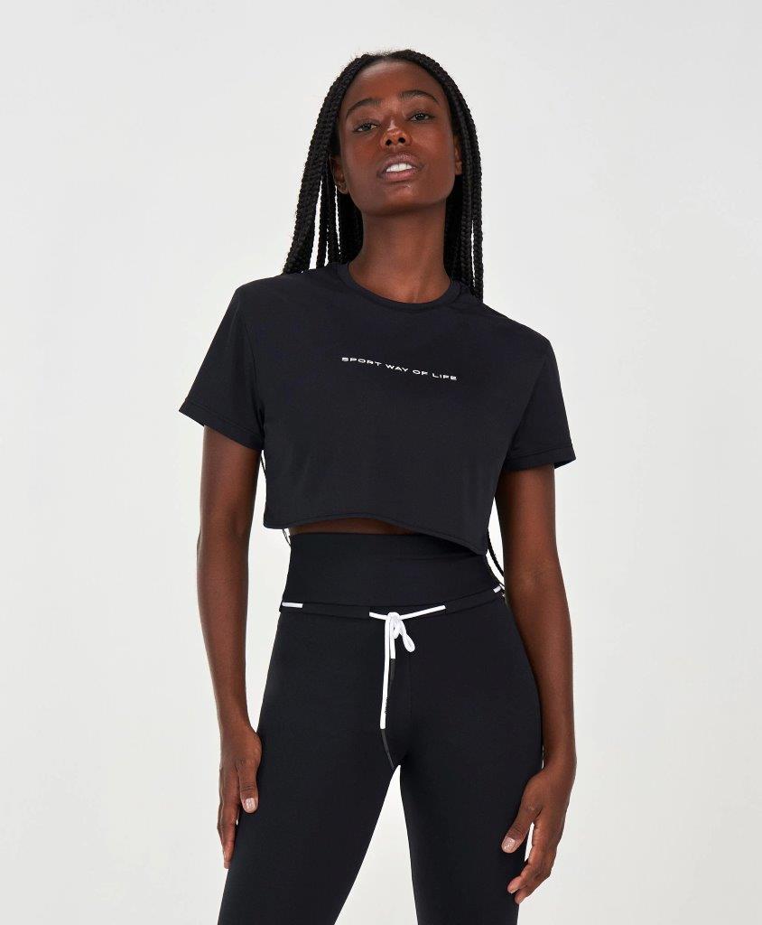 T-shirt Cropped Sport Way Of Life Cor:Preto;Tamanho:M 1