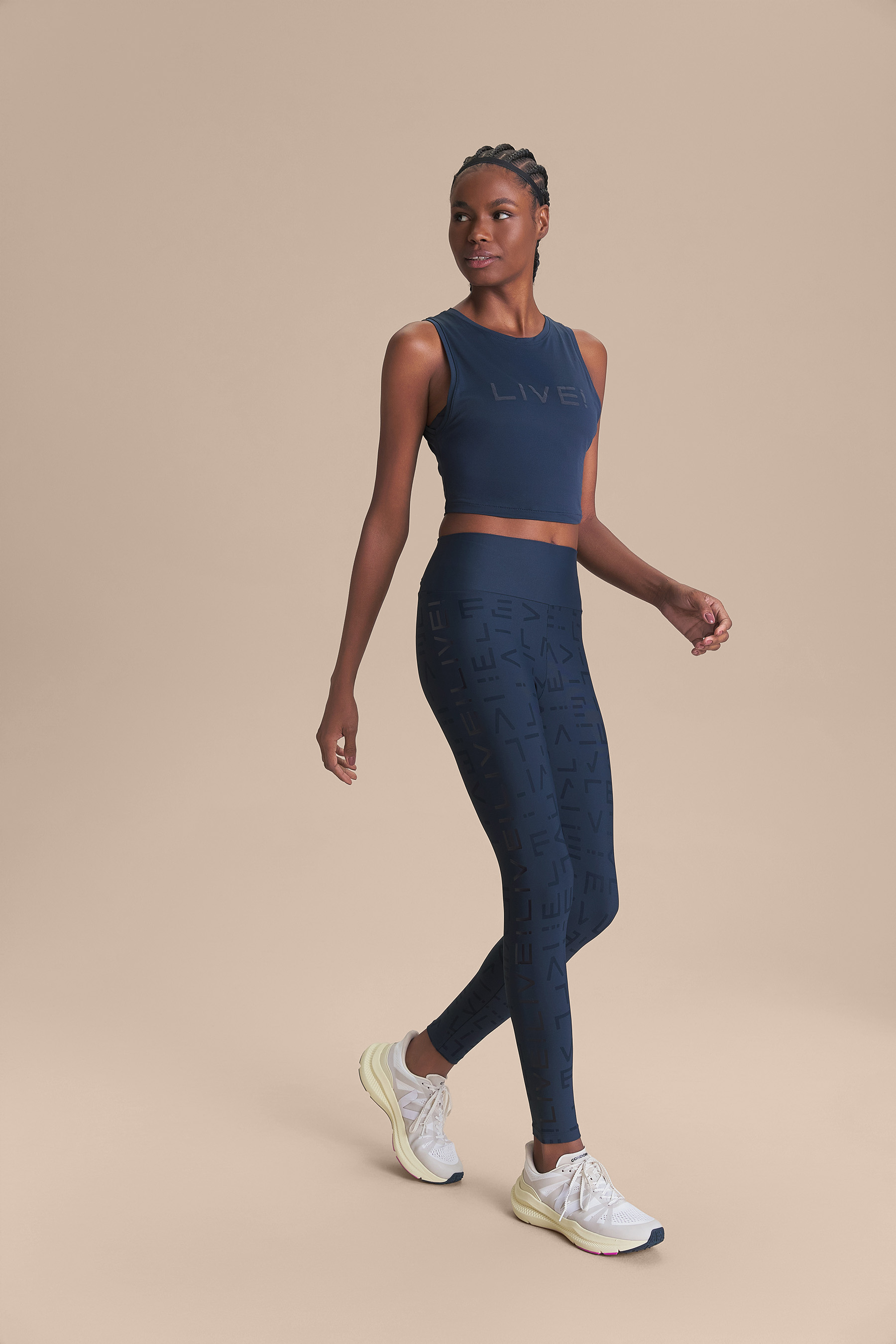 Regata Cropped LIVE Comfort Cor:Azul Escuro;Tamanho:G 3