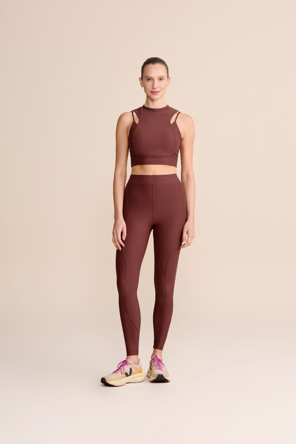 Top Zip Back Neopren Cor:Marrom;Tamanho:P 5