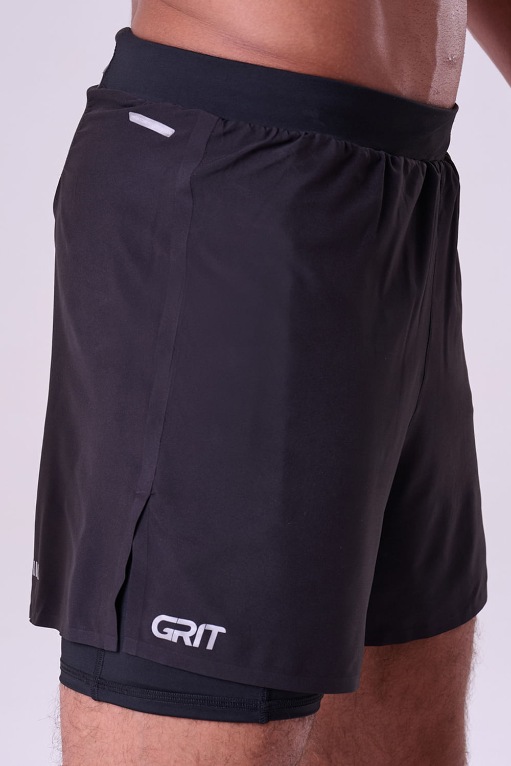 Short Com Bermuda Grit Bossa 3 Bolsos 5" Masc Preto 1