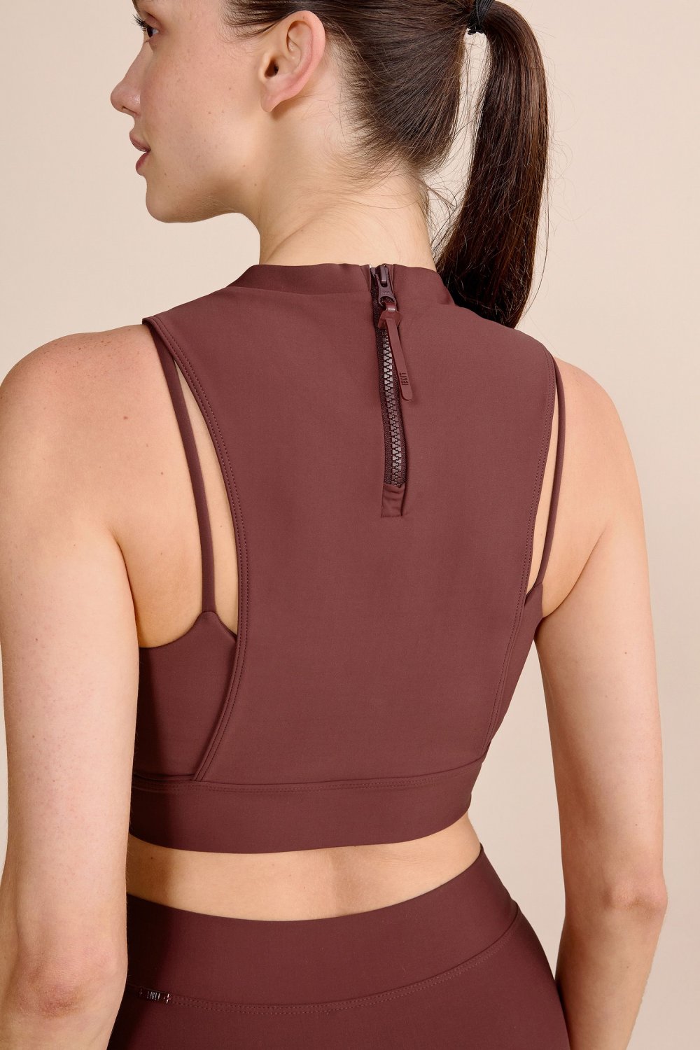 Top Zip Back Neopren Cor:Marrom;Tamanho:P 4