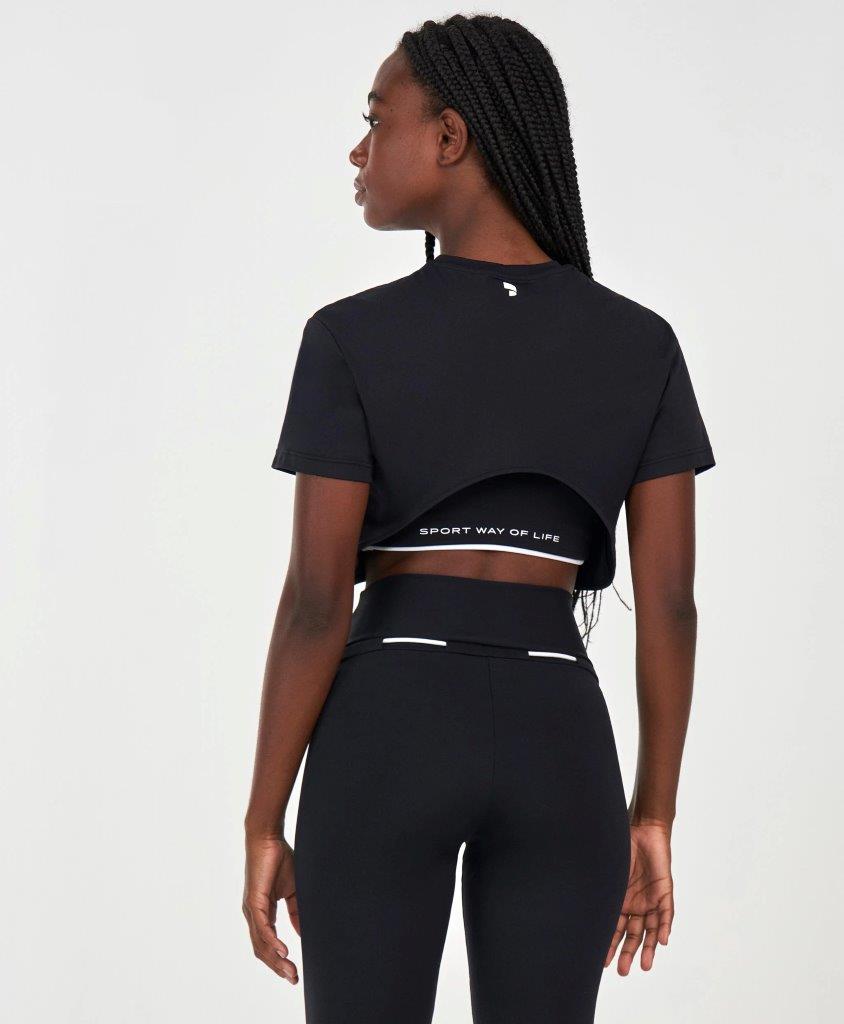T-shirt Cropped Sport Way Of Life Cor:Preto;Tamanho:M 2