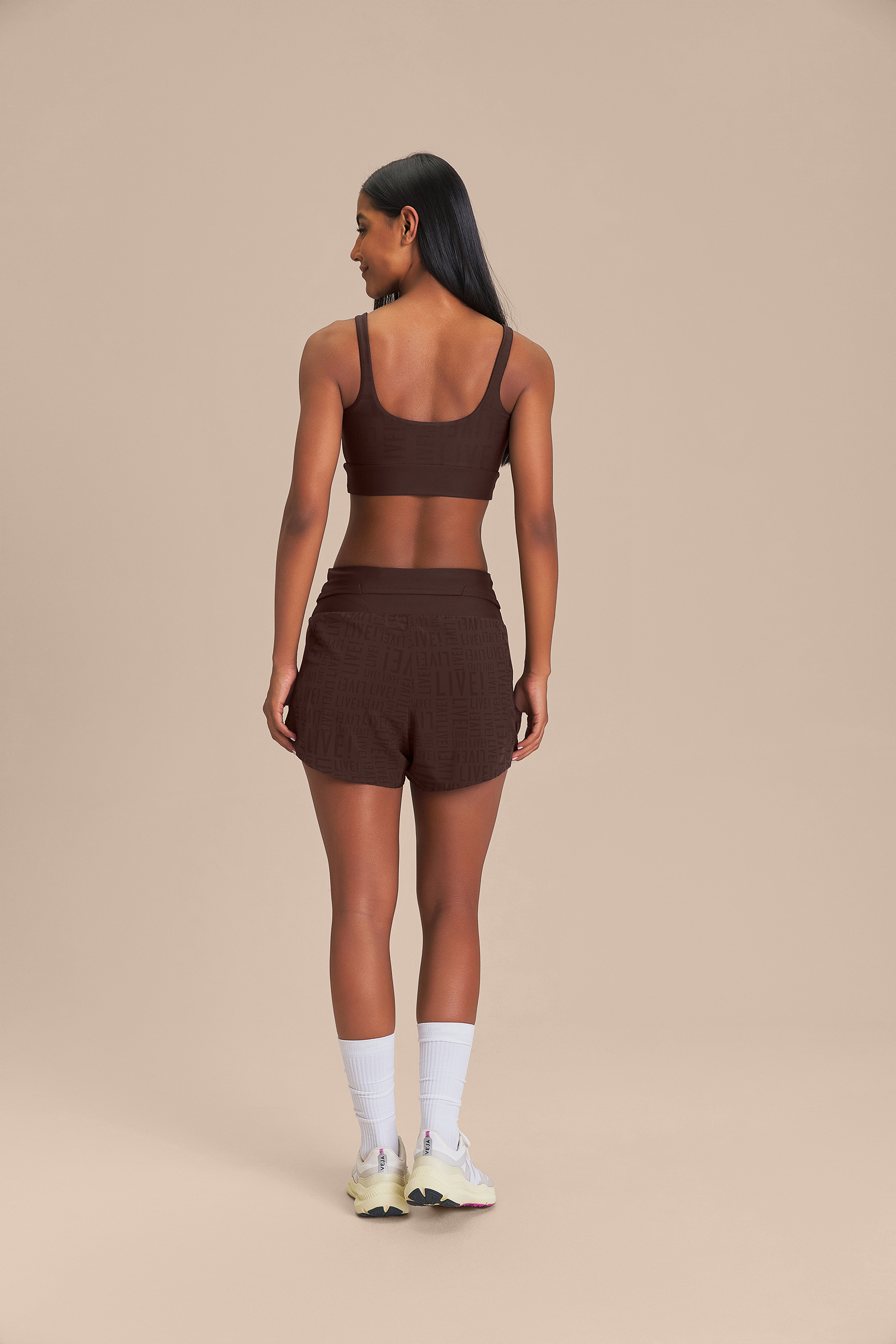 Shorts Run LIVE Cor:Marrom;Tamanho:P 4