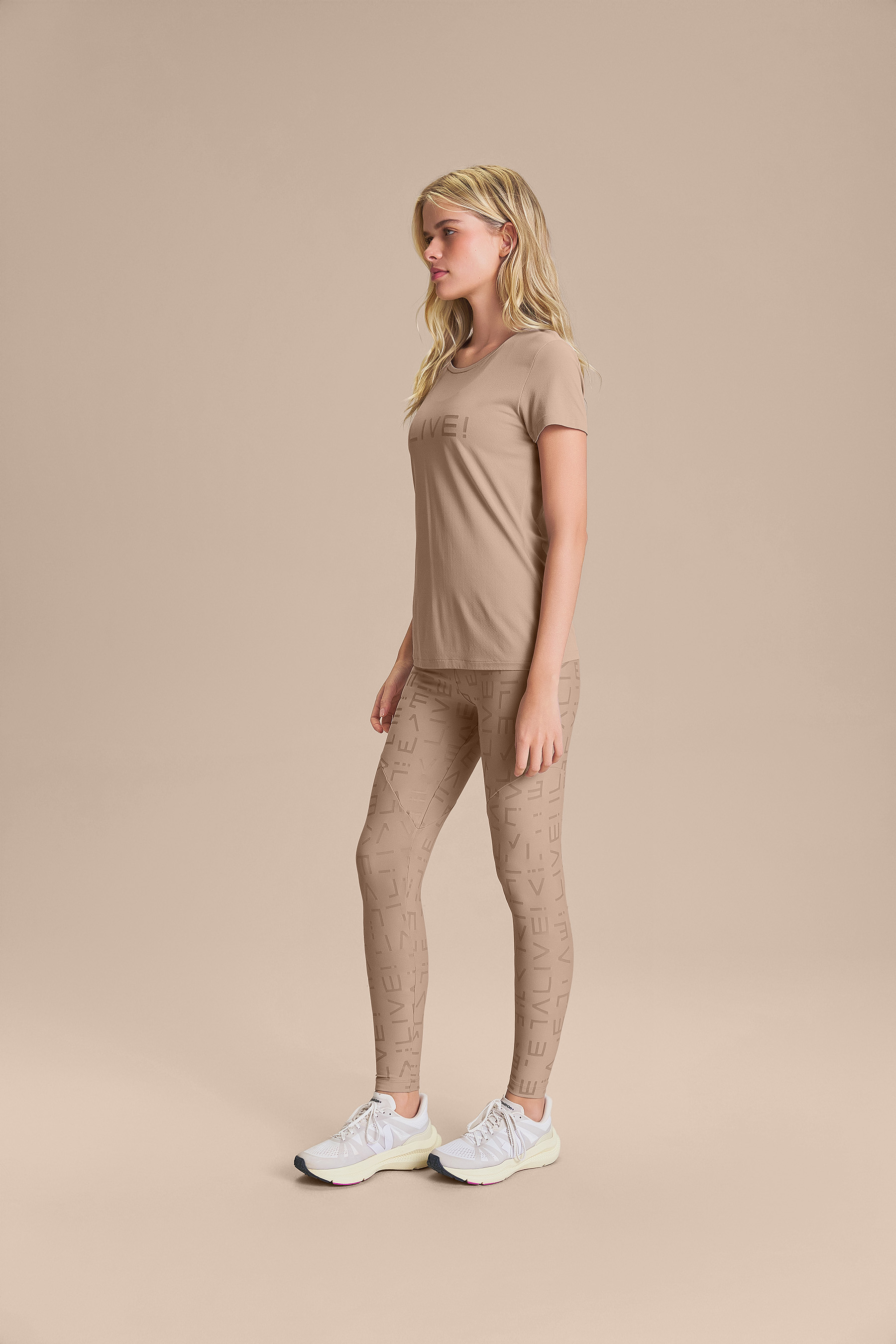 Camiseta LIVE Comfort Cor:Bege;Tamanho:G 3