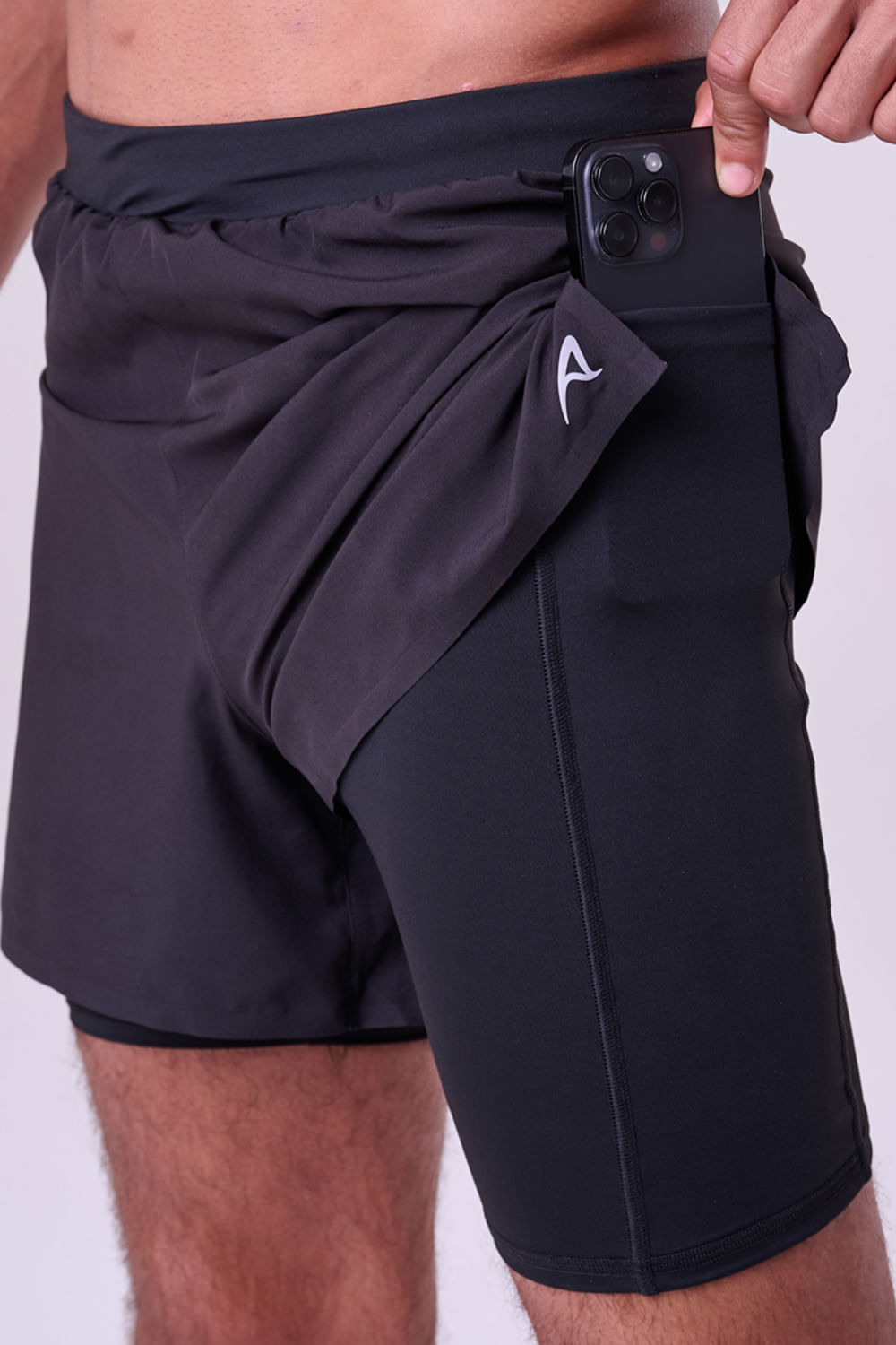 Short Com Bermuda Grit Bossa 3 Bolsos 5" Masc Preto 6