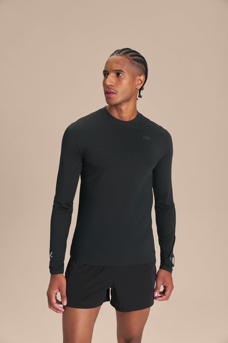 Camiseta ML Run Slim Men Cor:Preto;Tamanho:M 1