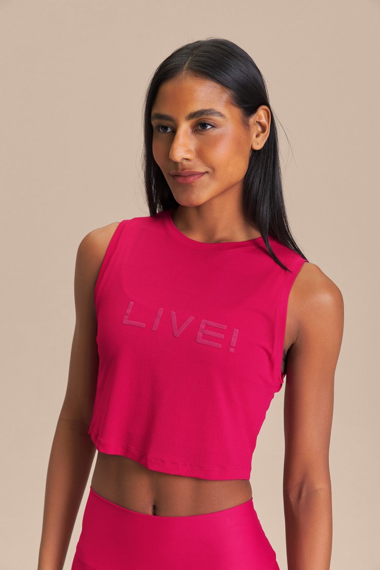 Regata Cropped LIVE Comfort Cor:Pink;Tamanho:M 1