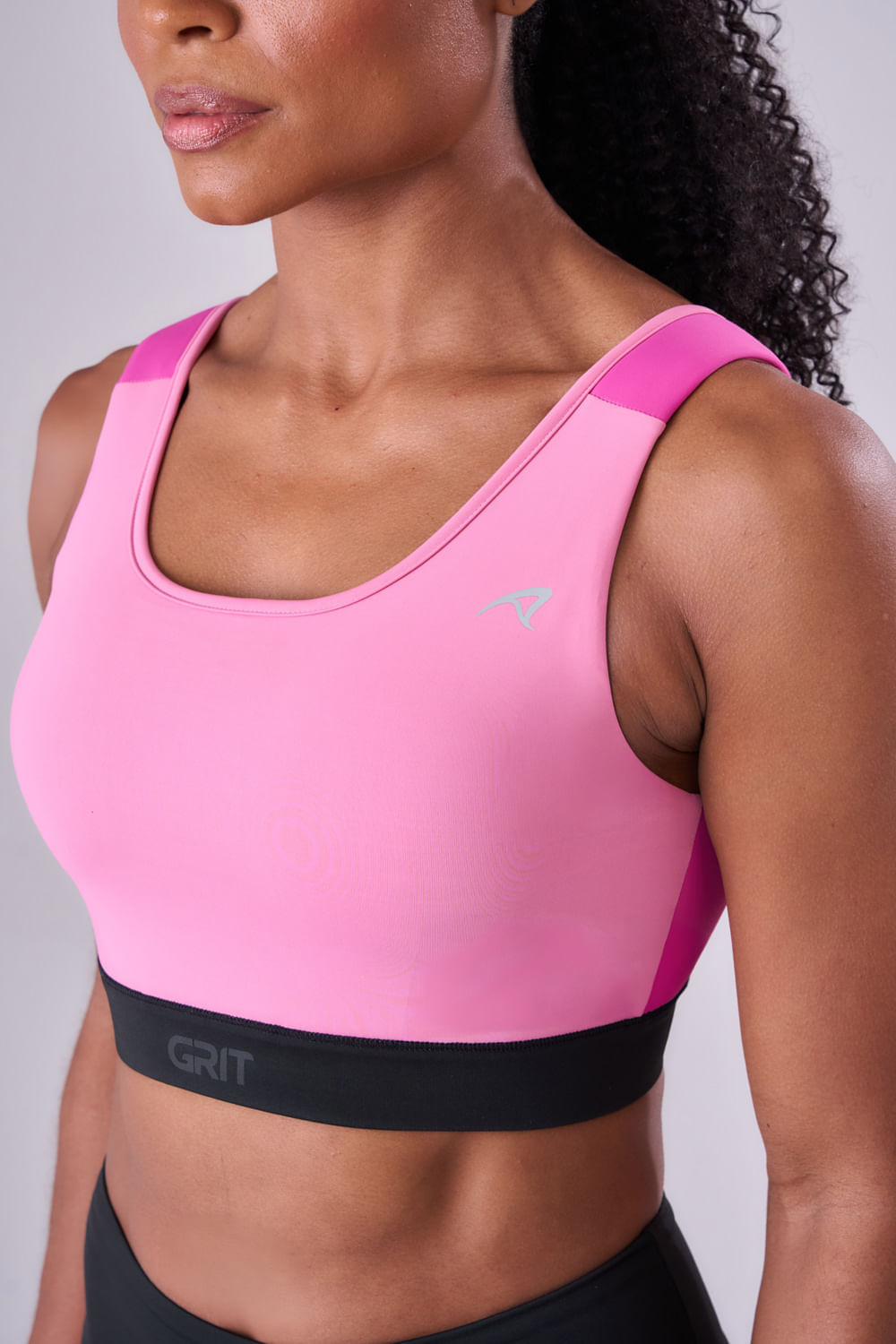 Top Grit Bossa Ajustavel 1 Bolso Reto Cor:Rosa/Fucsia/Preto;Tamanho:M 4