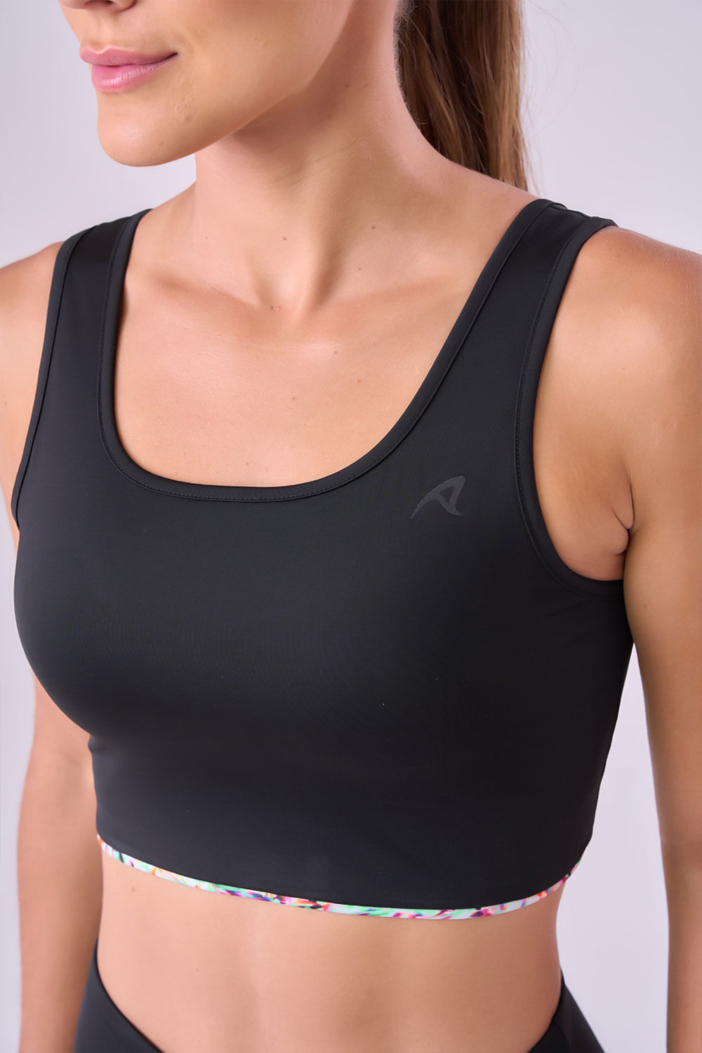 Top Signature Samba Reto Dupla Face Estampa Nara / Preto 5