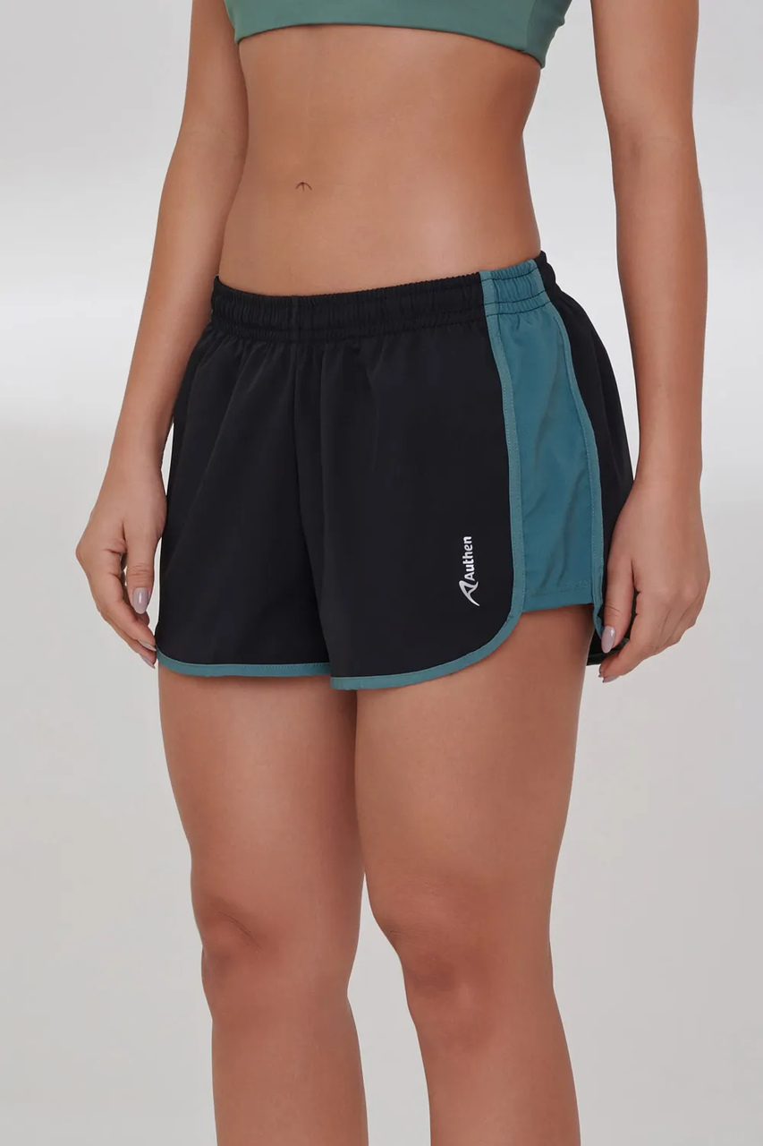 Short EssentialRun Impulse Cor:Preto/Verde Escuro;Tamanho:G 1