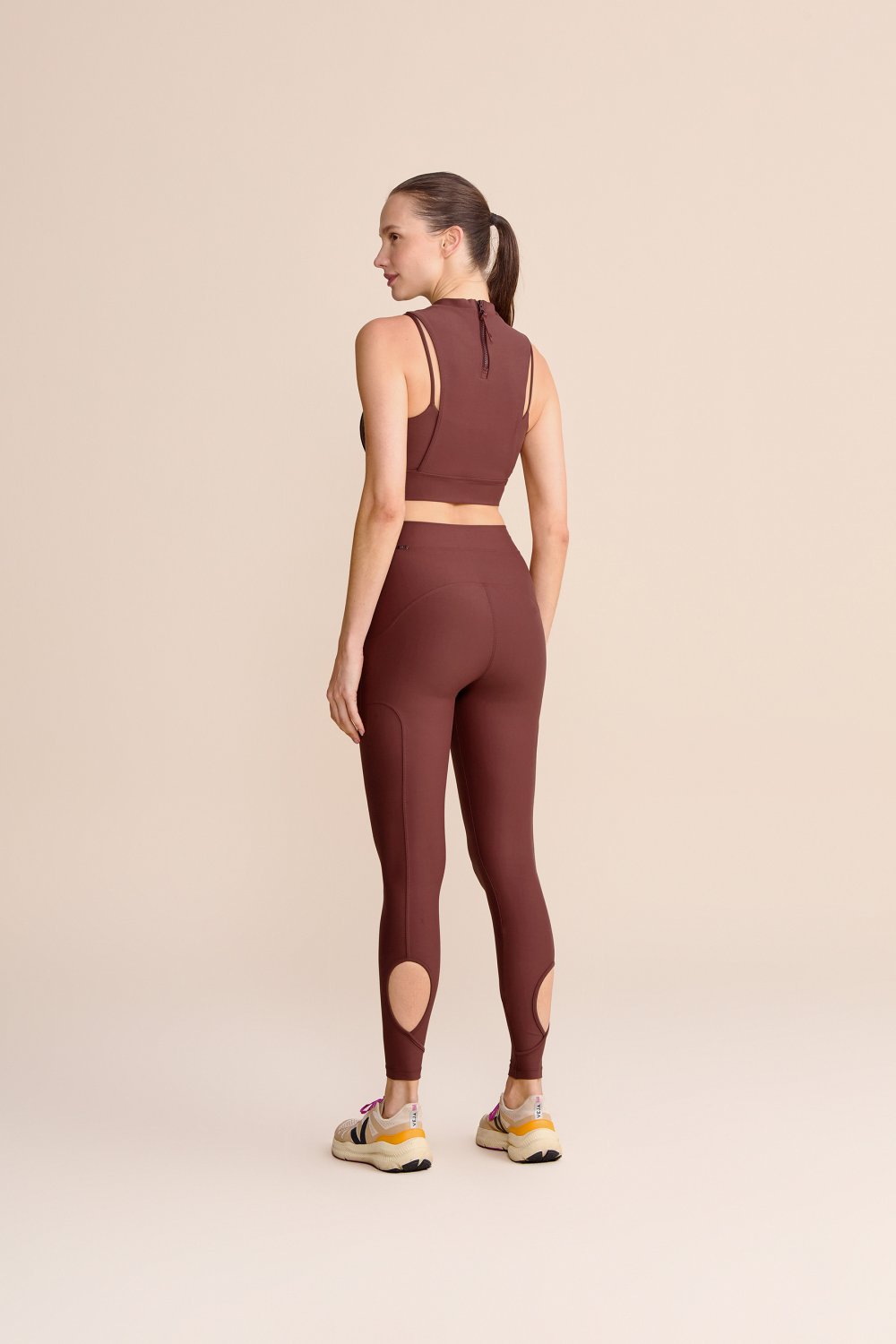 Top Zip Back Neopren Cor:Marrom;Tamanho:P 11