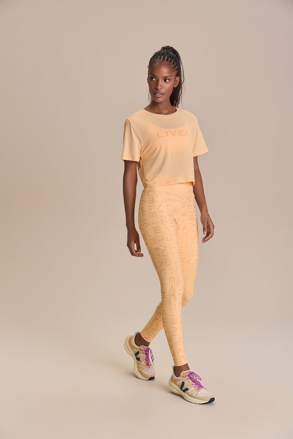 Camiseta Cropped Live Comfort Cor:Amarelo;Tamanho:M 4