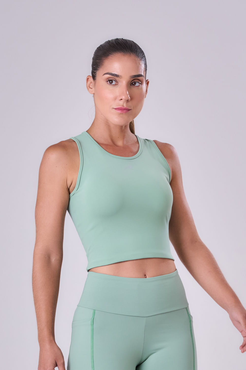 Regata Cropped Signature Samba Cor:Verde Claro;Tamanho:M 5