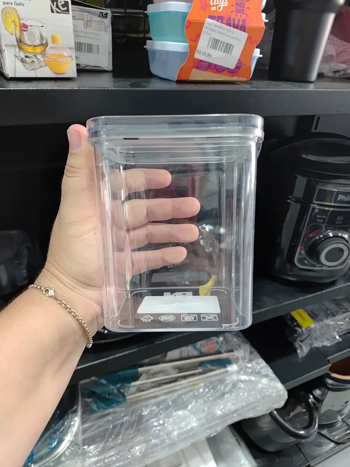 Pote Herméticos Porta Mantimento Com Tampa 1 Litro