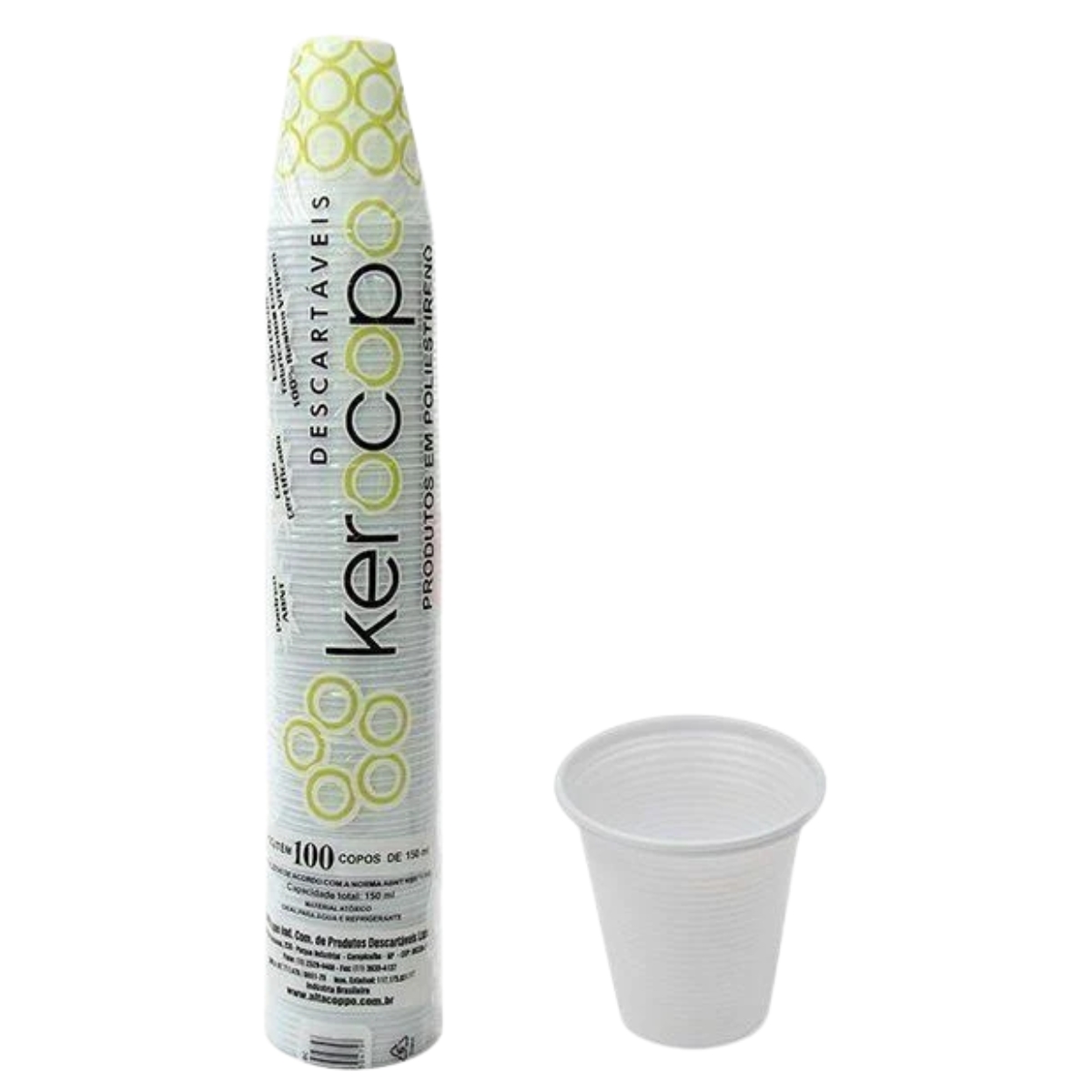 COPO DESCARTÁVEL KEROCOPO TRANSPARENTE 180ML C/100UN