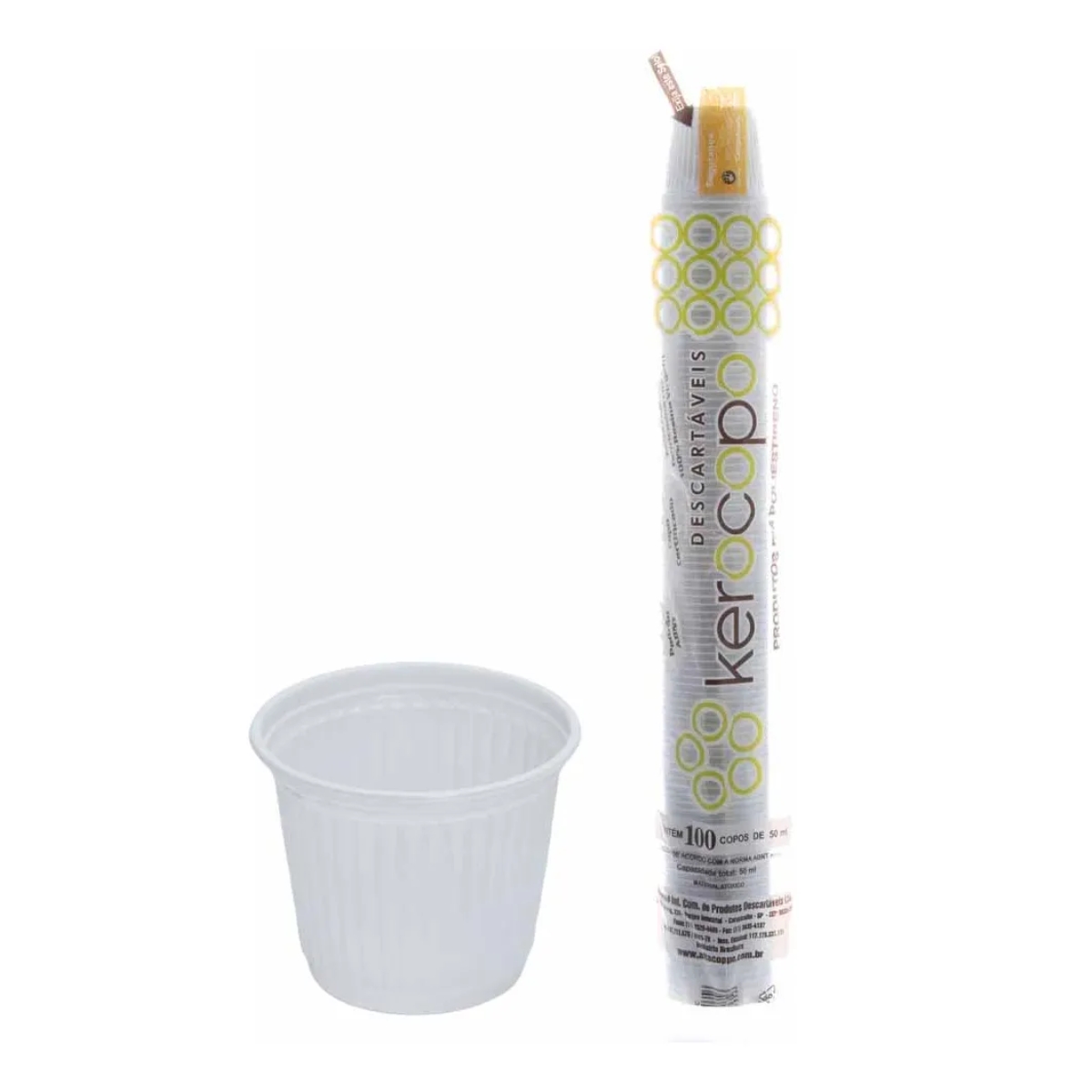 COPO DESCARTÁVEL KEROCOPO PS BRANCO 50ML C/100UN