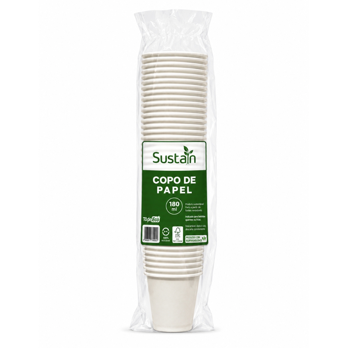 COPO DE PAPEL SUSTAIN 120ML C/ 50UN