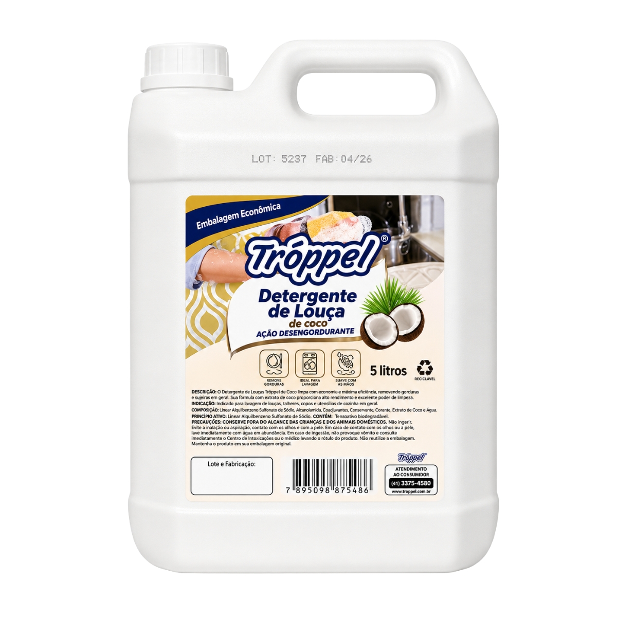 DETERGENTE DE COCO TROPPEL 5L