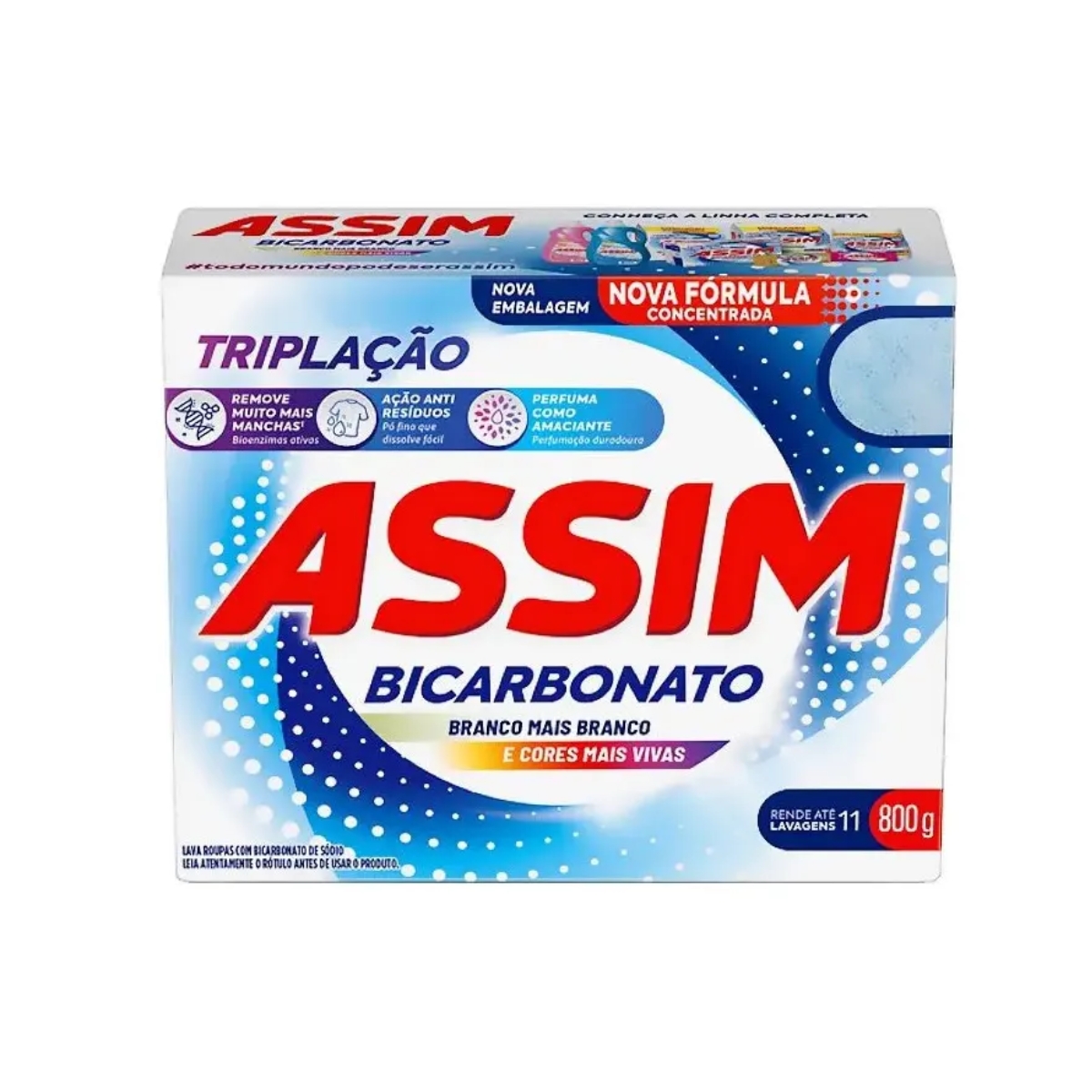 SABÃO EM PÓ ASSIM TRIPLA AÇÃO 800G