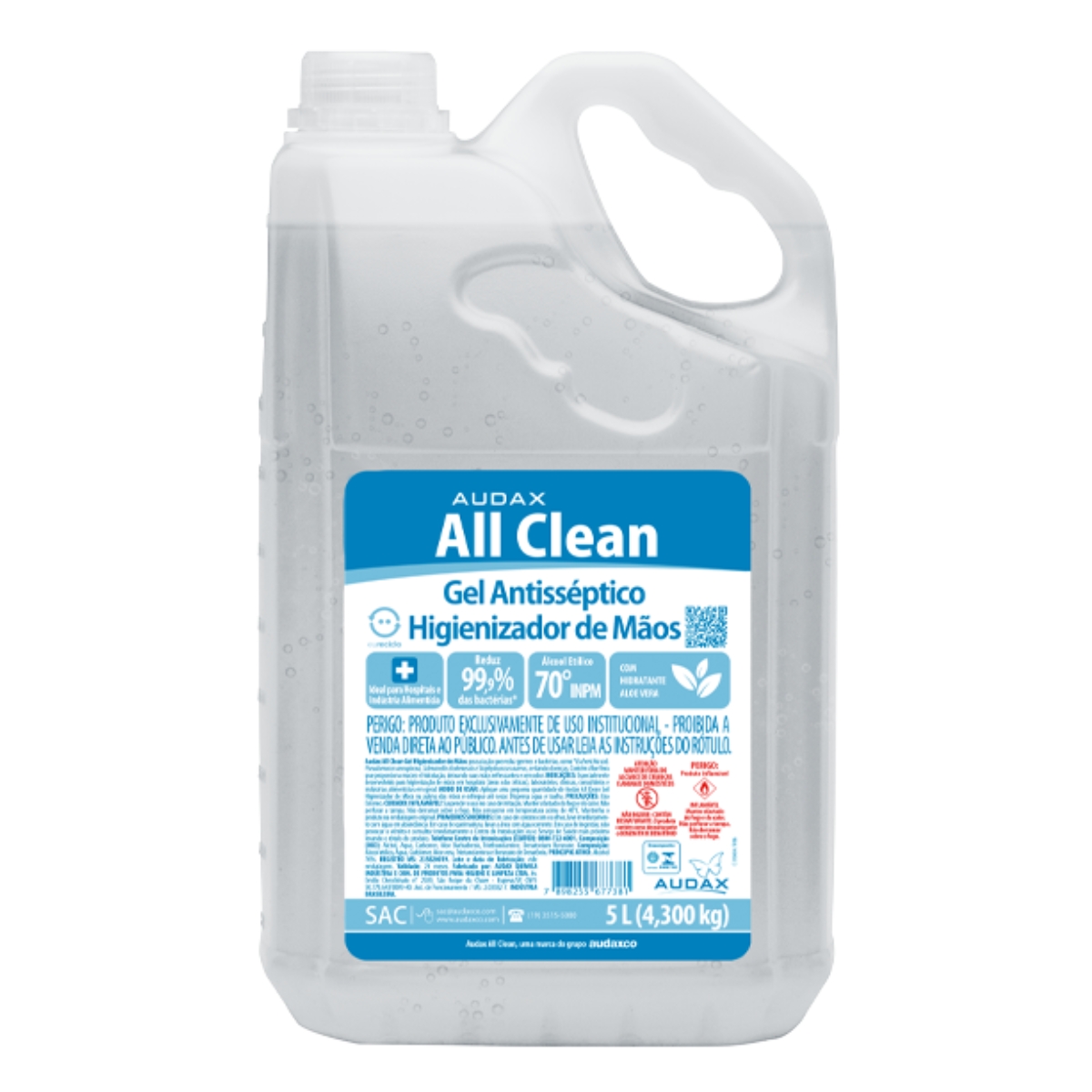 ÁLCOOL GEL ANTISSEPTICO 70% ALL CLEAN AUDAX 5L
