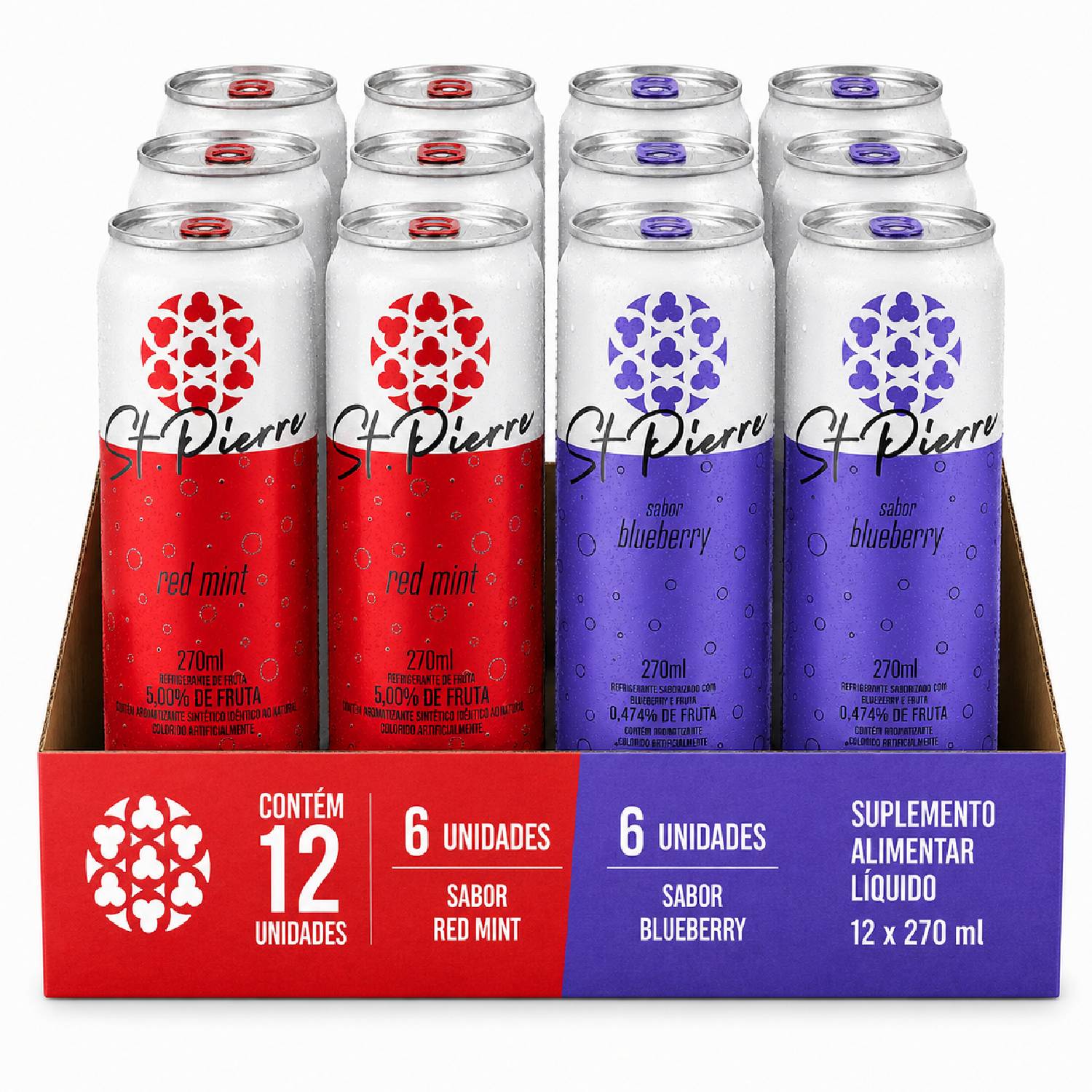 Kit St PIERRE Misto 6 Red Mint + 6 Blueberry 270ml