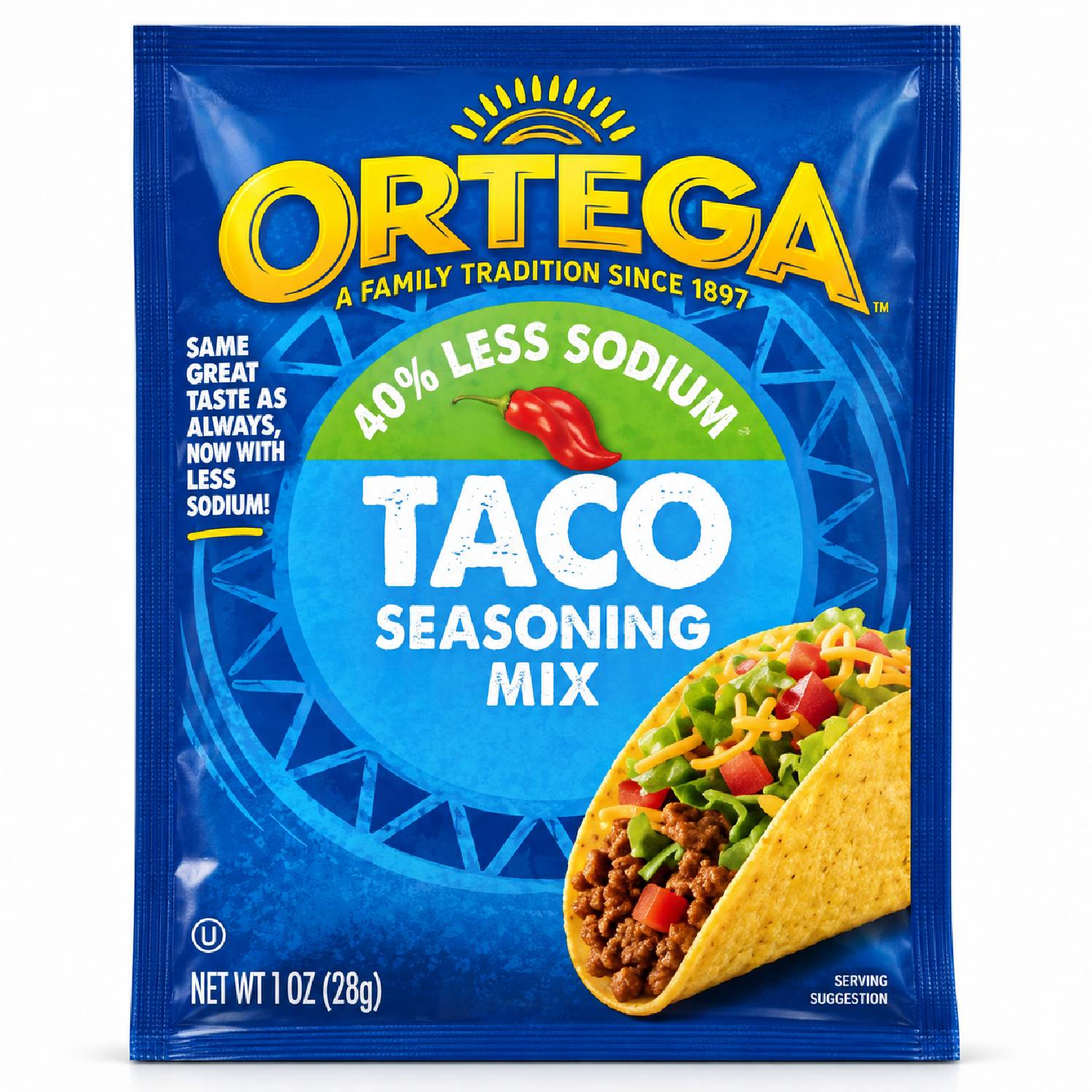 Tempero para Taco Ortega 40% Menos Sódio 28g