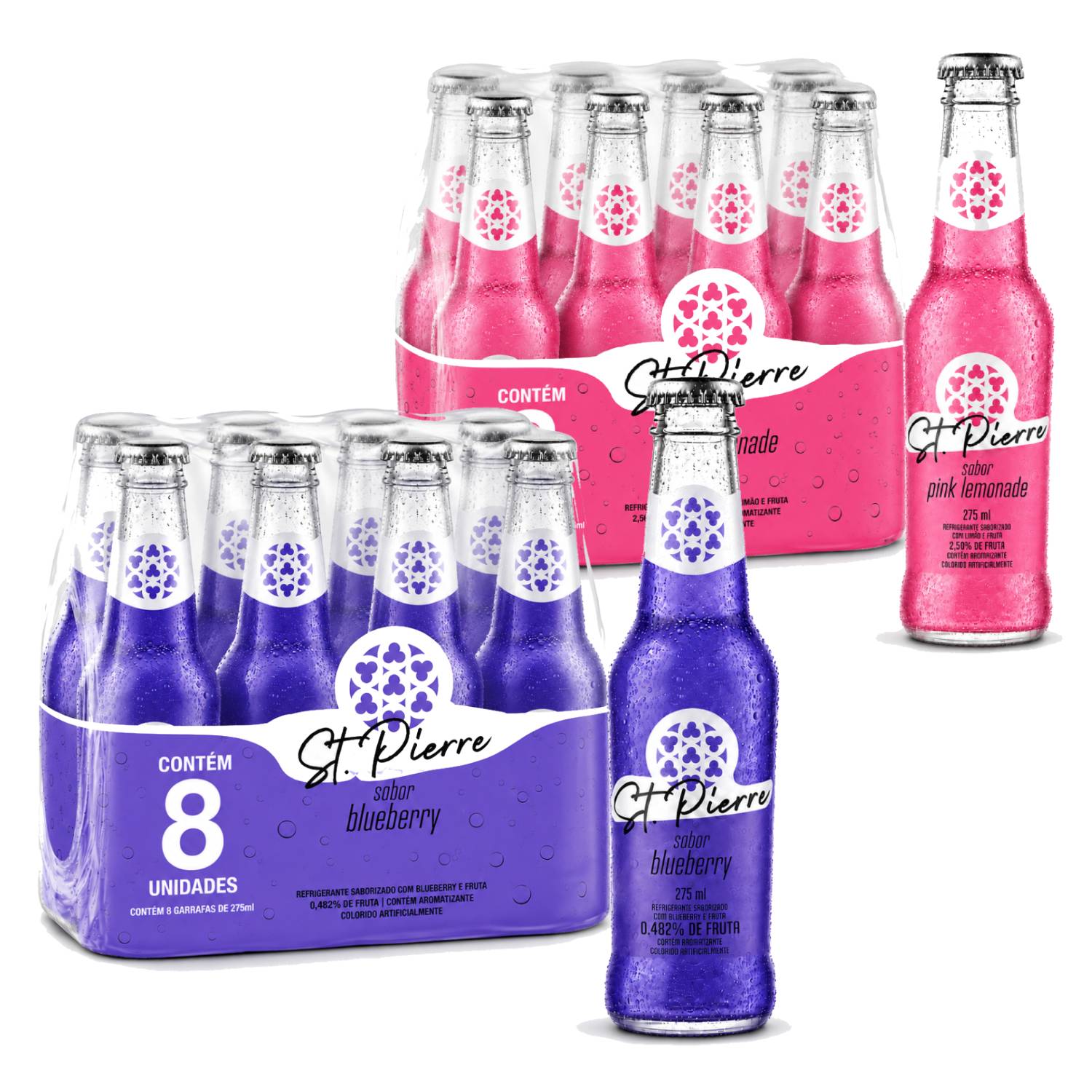 Kit ST PIERRE Misto 6x Pink Lemonade + 6x Blueberry 275ml