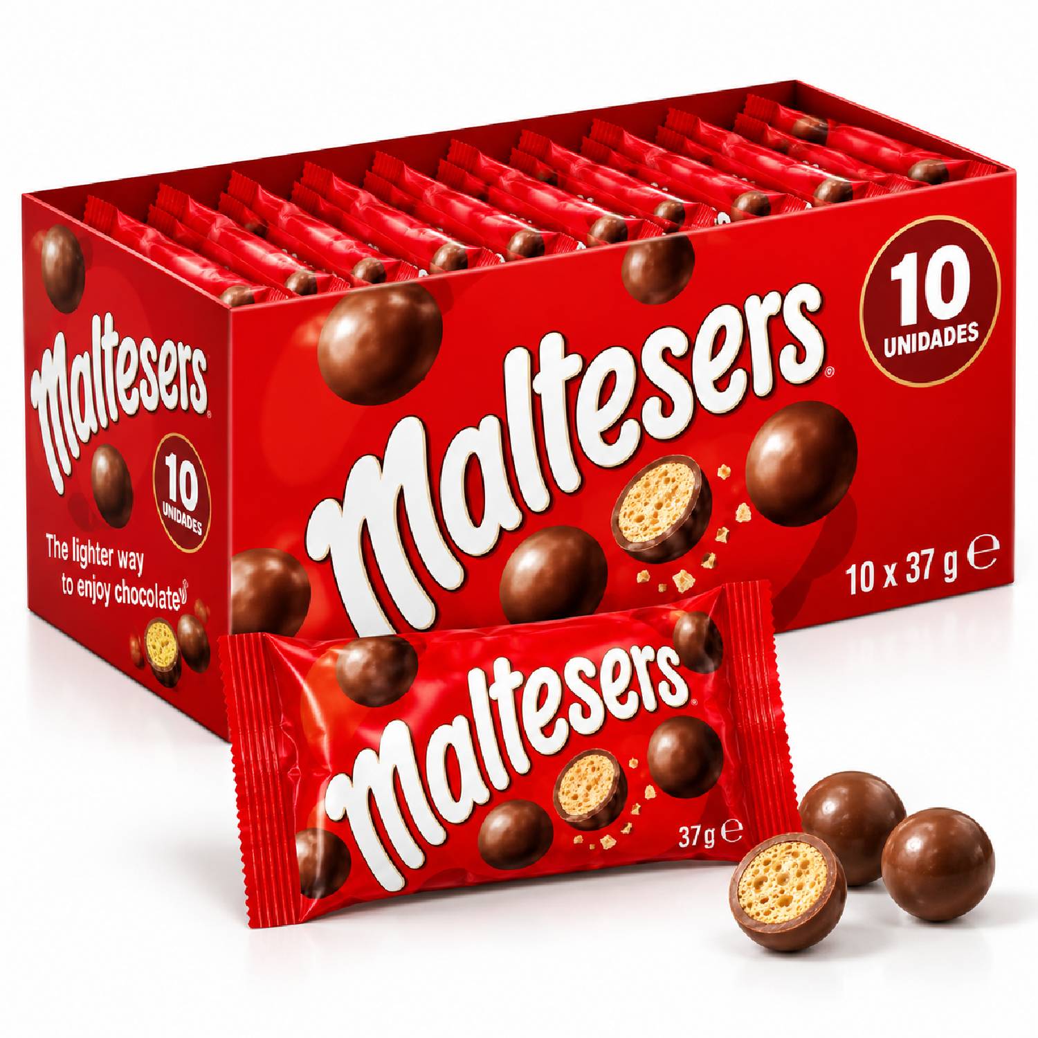 Kit 10 Biscoito Maltesers Crocante com Chocolate 37g