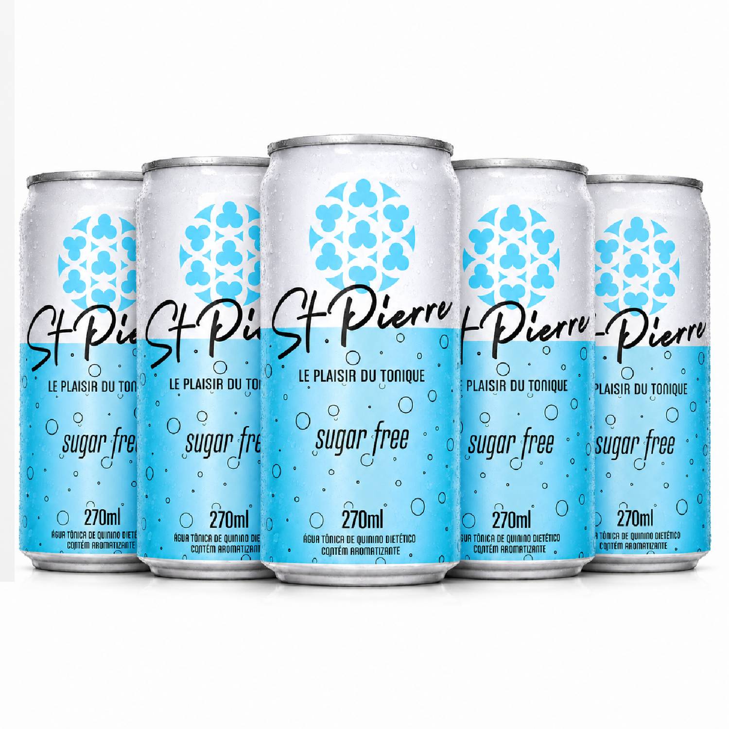 Kit 5 Água Tônica ST PIERRE Sugar Free 270ml Lata