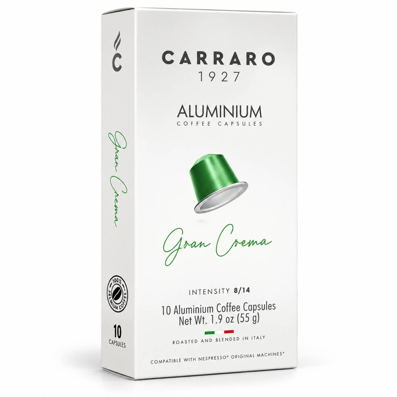 Café Cápsula Carraro Gran Crema Intensidade 9/14 10un 55g