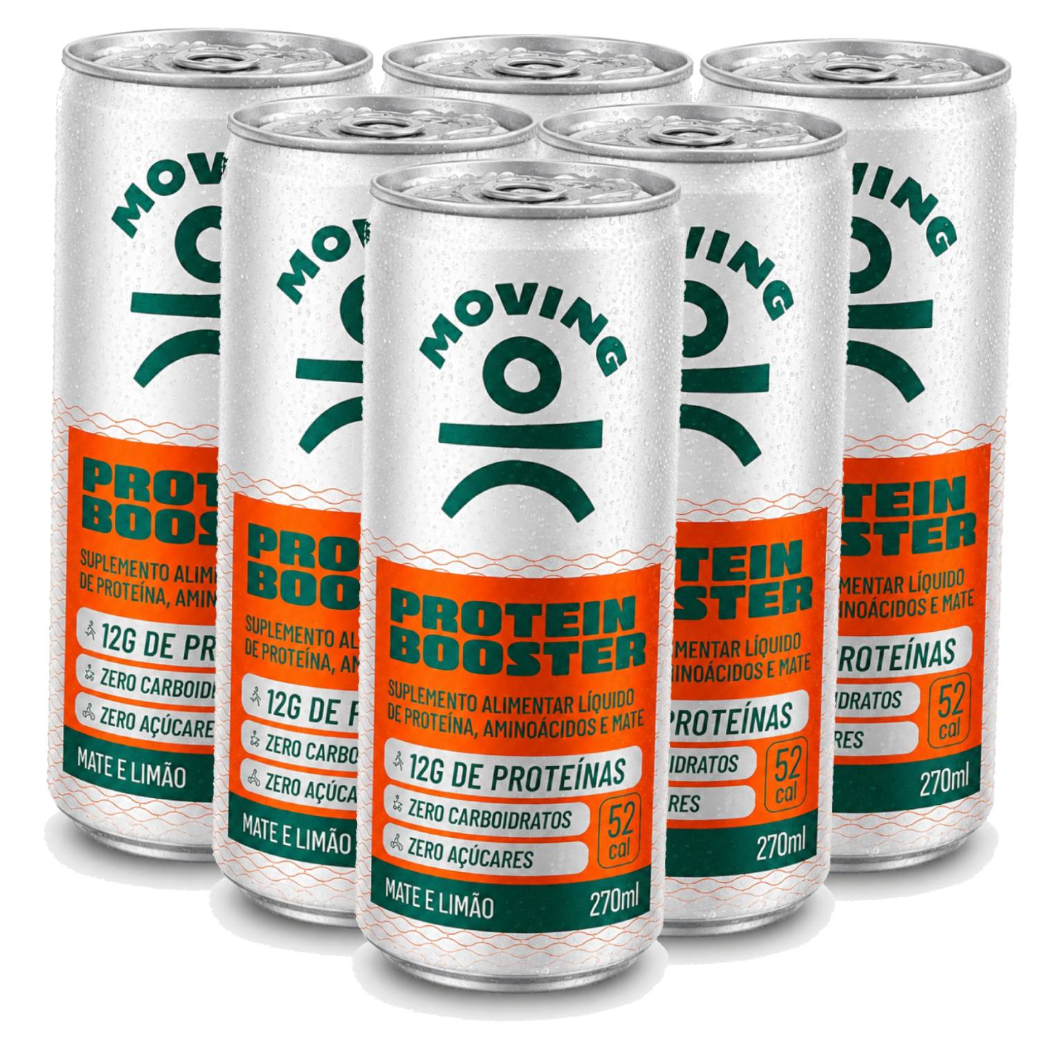 Kit 6 Bebida Protein Booster MOVING PRO Mate & Limão 310ml