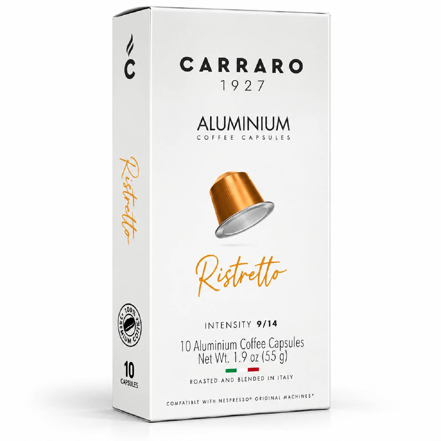 Café Cápsula Carraro Ristretto Intensidade 9/14 10un 55g