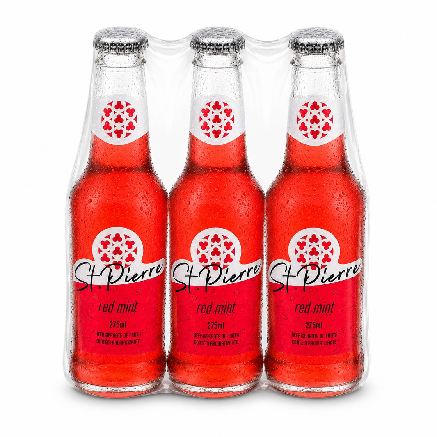 Kit 3 Refrigerante Red Mint ST PIERRE 275ml L Neck