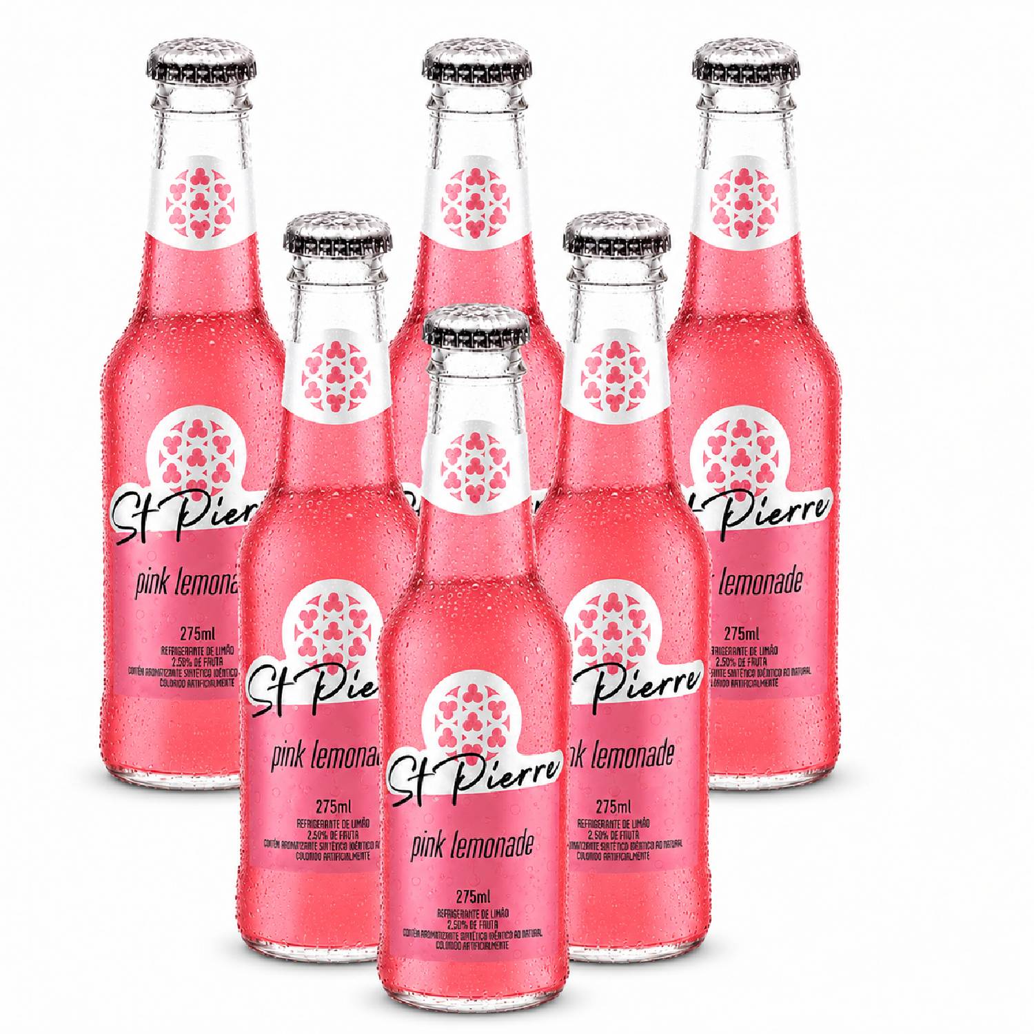 Kit 6 Refrigerante Pink Lemonade ST PIERRE L Neck 275ml