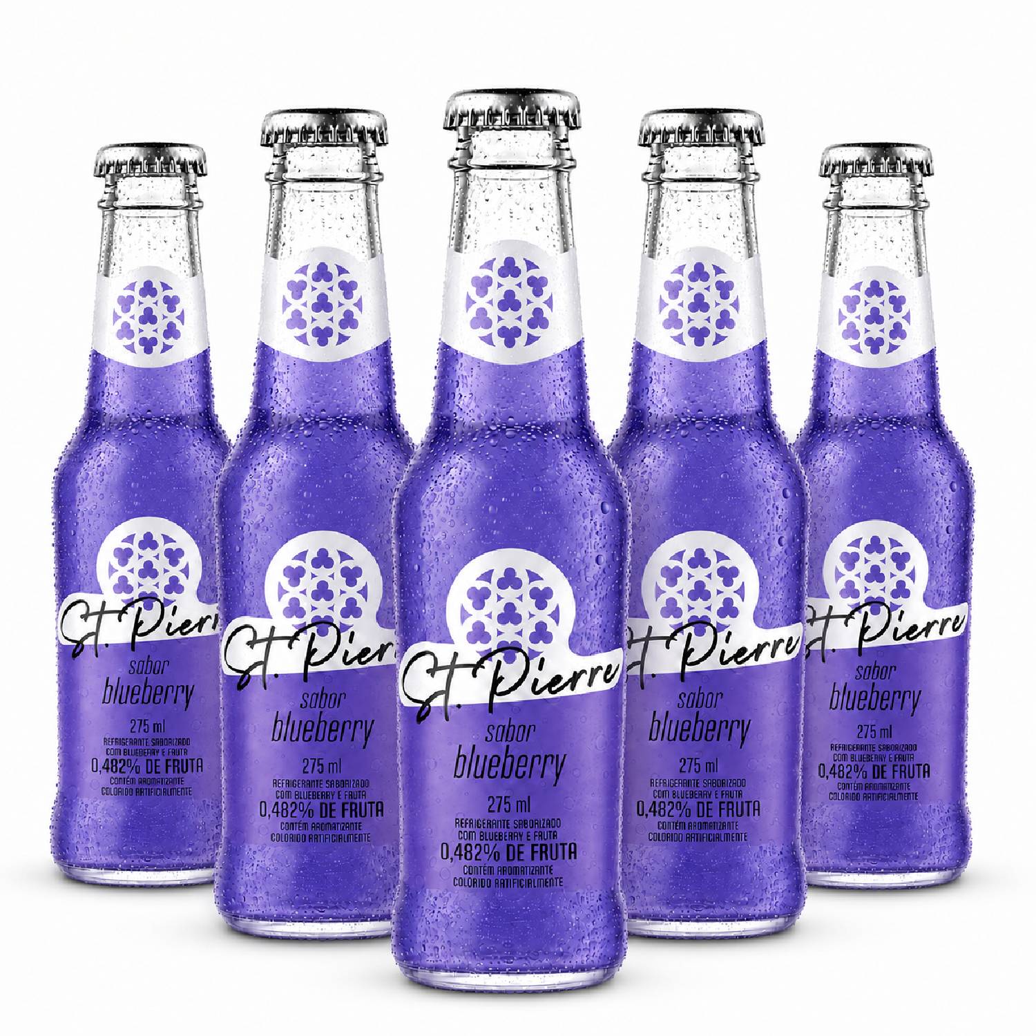 Kit 5 Refrigerante Blueberry ST PIERRE Long Neck 275ml