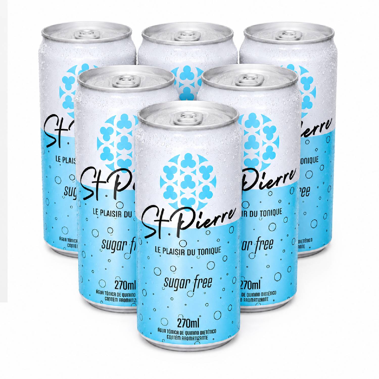 Kit 6 Água Tônica ST PIERRE Sugar Free 270ml Lata