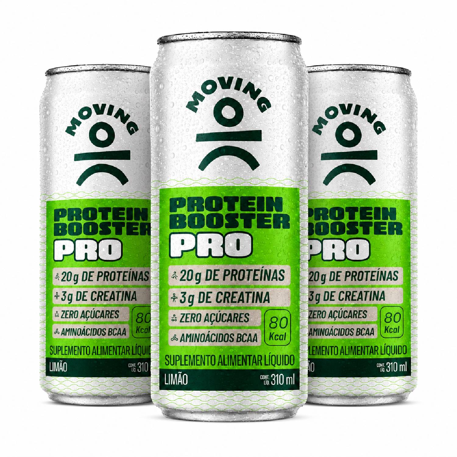 Kit 3 Bebida Protein Booster MOVING PRO LIMÃO 310ml