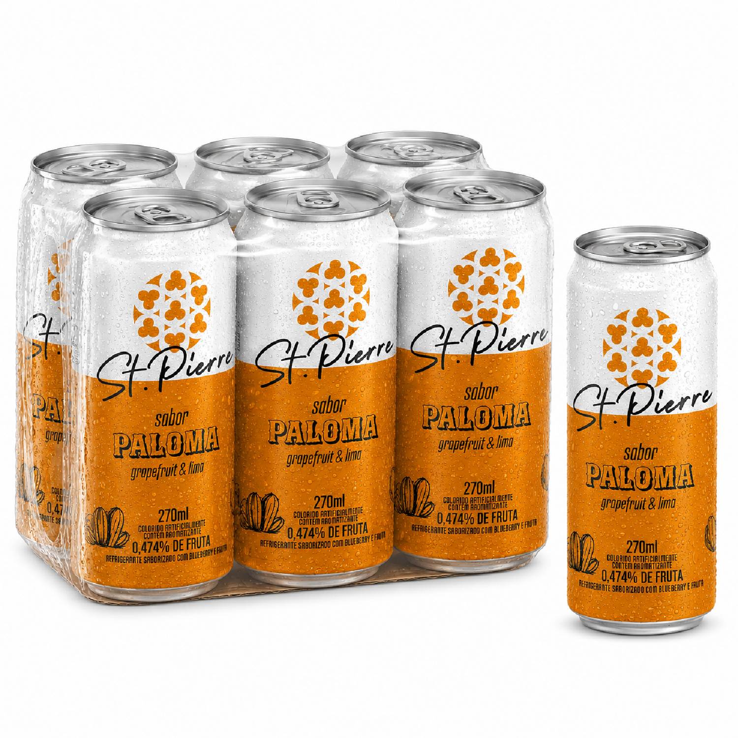 Kit 6 Refrigerante de Grapefruit Paloma ST PIERRE 270ml