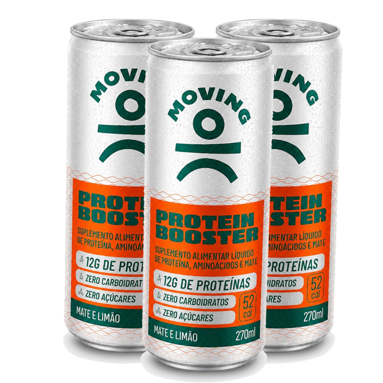 Kit 3 Bebida Protein Booster MOVING PRO Mate & Limão 310ml
