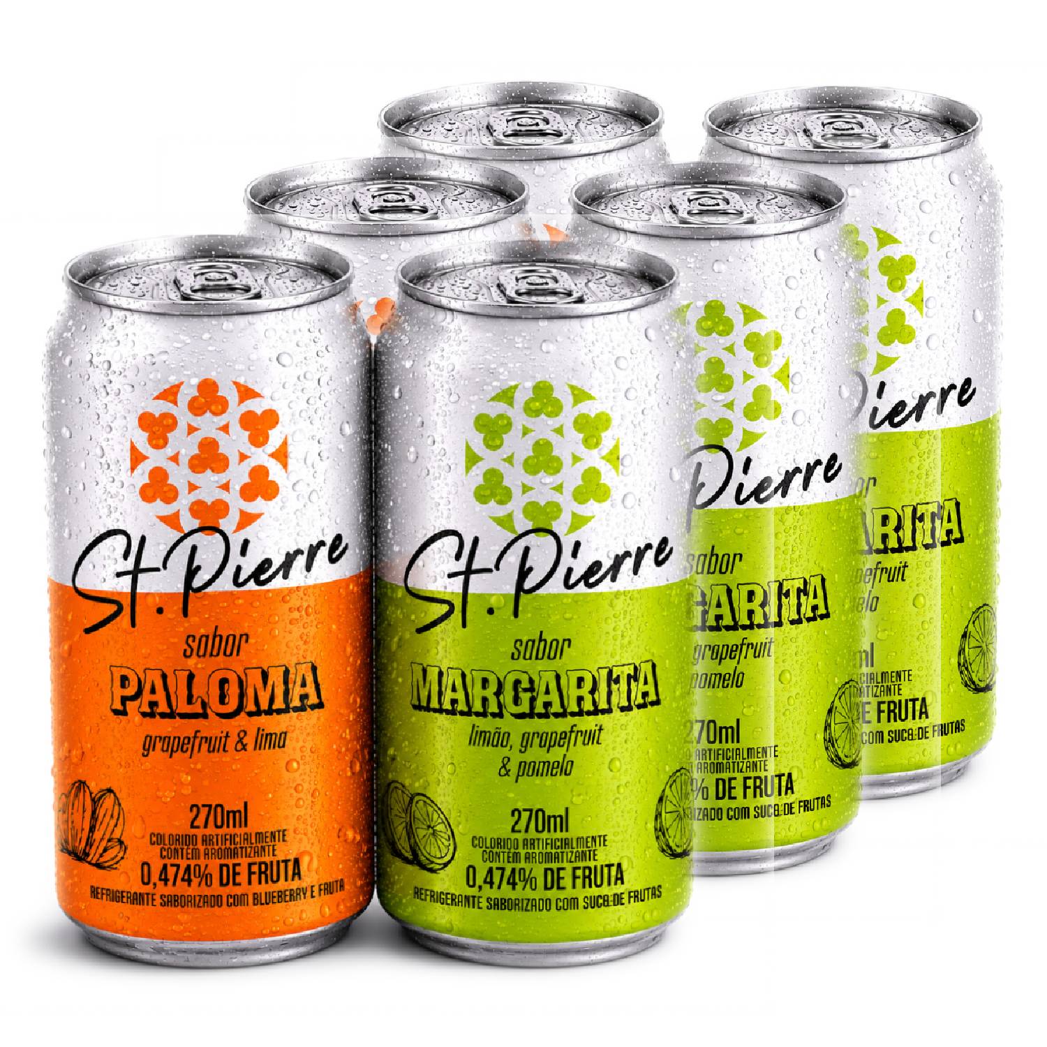 Kit Misto 6 ST PIERRE Mix 3 Paloma + 3 Margarita 270ml